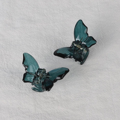 2PCS Crystal Butterfly Small Hair Claw Clips Women Girls Cute Transparent Candy Hair Clamps Crab Barrettes Hair Accessories gogodiggity