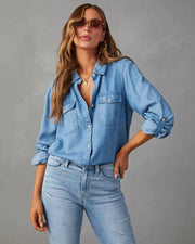 CPSYMYM Women Casual Western Denim Shirt Solid Turn Down Single Breasted Long Sleeve Shirt Oversized Shirts Blusas Para Mujer gogodiggity