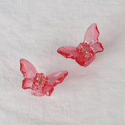 2PCS Crystal Butterfly Small Hair Claw Clips Women Girls Cute Transparent Candy Hair Clamps Crab Barrettes Hair Accessories gogodiggity