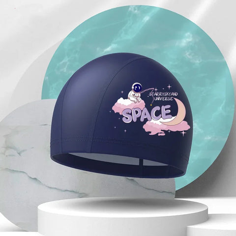 Girls Swimming Cap Cartoon Cute Waterproof High Elastic Ear Protection Swimming Hat for Children Boys Kids Swimming Accessories gogodiggity