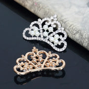 5pcs/lot Pearl Crown Rhinestone Buttons for Diy Girls Women Hair Accessories Wedding Party Bride Hair Embellishment Buttons gogodiggity