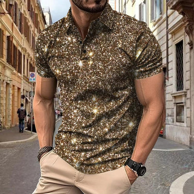 Polo Shirt Digital Printing Button Street Casual T-shirt gogodiggity