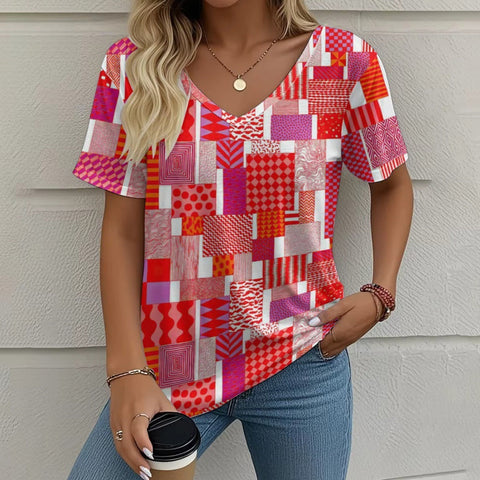 Summer New Casual Multicolor Design Women's T-shirt gogodiggity