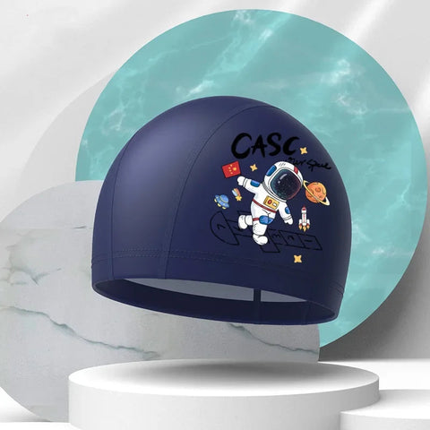Girls Swimming Cap Cartoon Cute Waterproof High Elastic Ear Protection Swimming Hat for Children Boys Kids Swimming Accessories gogodiggity