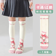 Girls Children Spring Over The Knee Stockings Kawaii Kuromi My Melody Cinnamoroll Pochacco Autumn Winter Cotton Mid-calf Socks gogodiggity