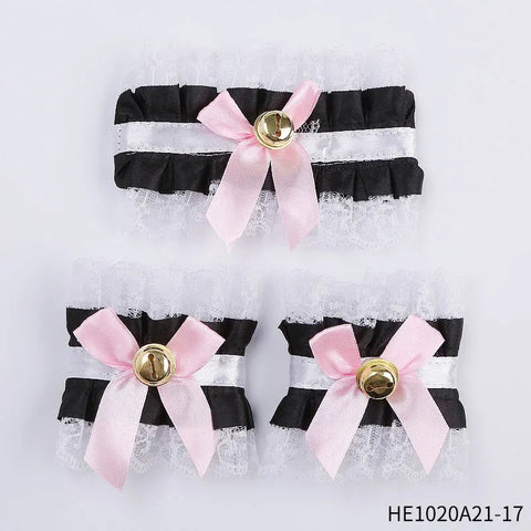 Womens Halloween Maid Lace Cat Ear Headband Hair Accessories Cat Ear Headband Long Tassel Japanese Animation Cosplay Accessories gogodiggity