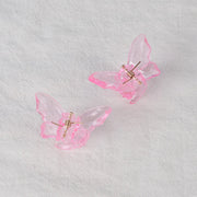 2PCS Crystal Butterfly Small Hair Claw Clips Women Girls Cute Transparent Candy Hair Clamps Crab Barrettes Hair Accessories gogodiggity