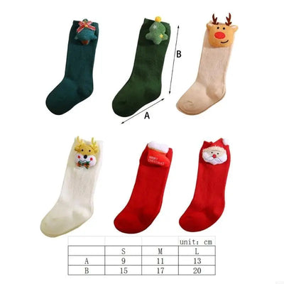 Q22D Cotton Socks Newborn Infants Toddlers Girls Christmas Santa Elk Socks Gift gogodiggity