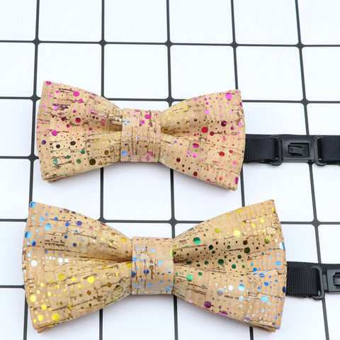 New Design Cork Wood Fashion Parent-Child Bow Ties Novelty Handmade Solid Neckwear Wedding Party Gift Accessories Men Bowtie gogodiggity