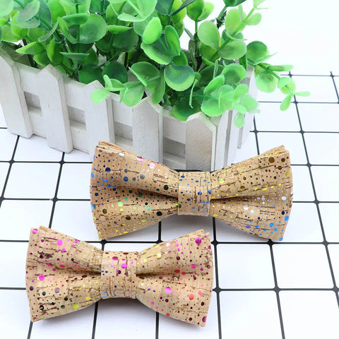 New Design Cork Wood Fashion Parent-Child Bow Ties Novelty Handmade Solid Neckwear Wedding Party Gift Accessories Men Bowtie gogodiggity