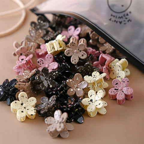 10Pcs Sweet Color Mxied Point Dot Mini Flower  Hair Claw Clip Hair Clips Hair Bangs Side Clips Hairpin Barrette Hair Accessories gogodiggity