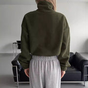 Short Autumn And Winter Stand-up Collar Thick Lamb Wool Drawstring Coat Women gogodiggity