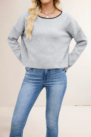 Round Neck Multicolor Knitwear Loose Sweater gogodiggity