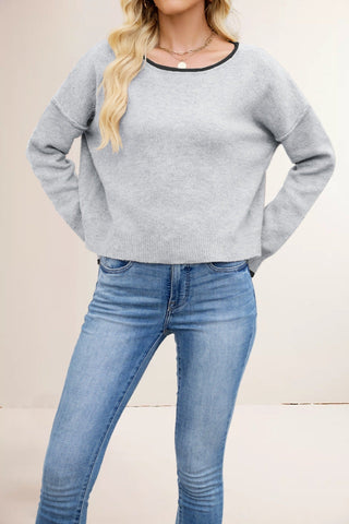 Round Neck Multicolor Knitwear Loose Sweater gogodiggity