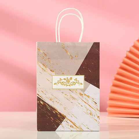 StoBag, Reusable Gift Tote Bags Elegant Marble and Gold Design for Weddings, Birthdays, Parties, Special Occasions, Packaging gogodiggity