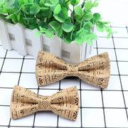 New Design Cork Wood Fashion Parent-Child Bow Ties Novelty Handmade Solid Neckwear Wedding Party Gift Accessories Men Bowtie gogodiggity