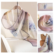 Silk Scarf Women's Mulberry Silk Printed Shawl gogodiggity