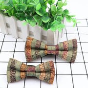 New Design Cork Wood Fashion Parent-Child Bow Ties Novelty Handmade Solid Neckwear Wedding Party Gift Accessories Men Bowtie gogodiggity