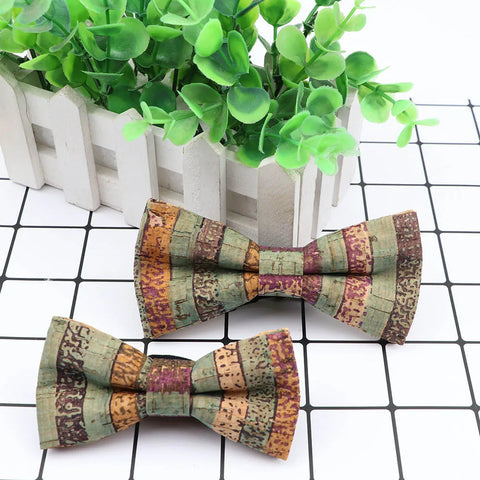 New Design Cork Wood Fashion Parent-Child Bow Ties Novelty Handmade Solid Neckwear Wedding Party Gift Accessories Men Bowtie gogodiggity