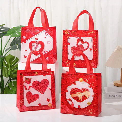 StoBag, Valentine’s Day Non Woven Gift Bags, Set of 12/30, Eco-Friendly and Perfect for Romantic Occasions, Packing Presents gogodiggity
