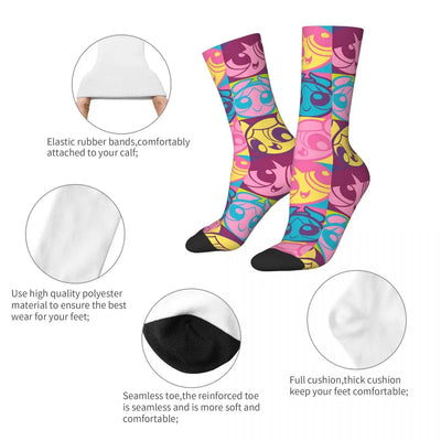 The Powerpuff Girls Stockings Couple Socks Soft Trendy Socks Winter Cycling Non Slip Graphic Socks Gift gogodiggity