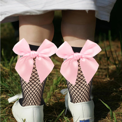 Children Mesh Socks Stocking Toddler Girls High Ankle Baby Bow Tie White Pink Summer Stockings Breathable Gentle Touch gogodiggity
