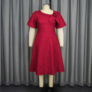 Spring Summer plus Size Jacquard Dress A-Line Fashion Party Banquet Temperament 2025 New Arrivals