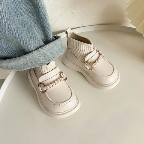 Winter Warm Princess Shoes for Little Girls Baby Cotton Socks Boots Children Short Boots Toddler Baby Girls Leather Shoe 15-25 gogodiggity
