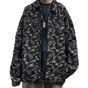 Spring And Autumn Black Jacquard Plaid Denim Jacket gogodiggity
