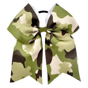 7 Inch Large Camouflage Printed Hair Bow Grosgrain Ribbon Bows Elastic Band Ponytail Hair Holder Women/Girls Hair Accessories gogodiggity