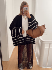 Loose Contrast Color Striped Sweater gogodiggity