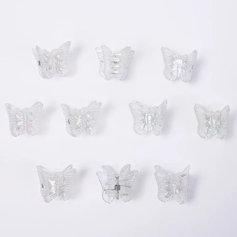 1-20pcs Korean Sweet Butterfly Flower Hair Claw Trendy Transparent Dazzle Mini Hair Clip Claws For Women Girls Hair Accessories gogodiggity