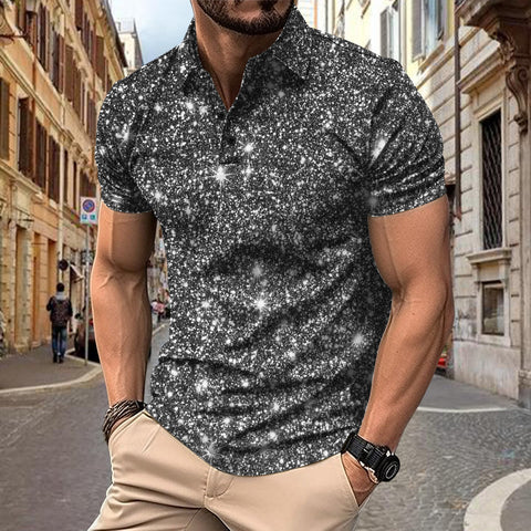 Polo Shirt Digital Printing Button Street Casual T-shirt gogodiggity