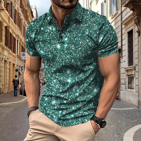 Polo Shirt Digital Printing Button Street Casual T-shirt gogodiggity