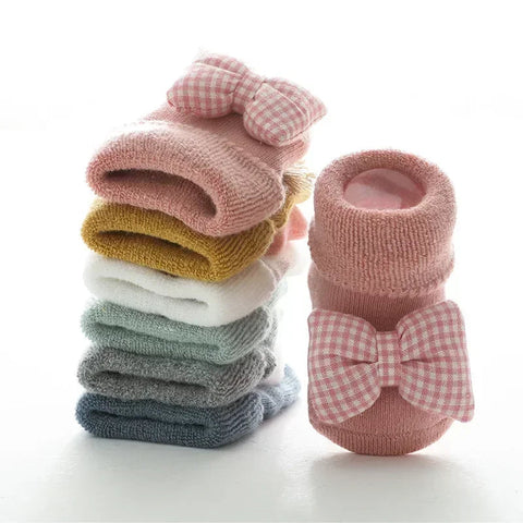 Adorable Animal Print Baby Socks Non Slip Warm Winter Footies Soft Cotton Infant Toddler Cozy Crew Socks gogodiggity