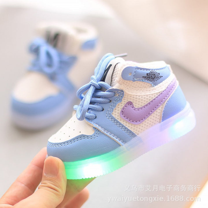 Spring and autumn children's shoes girls net casual shoes boys school sneakers 1-3 years old 2 baby bright shoes gogodiggity