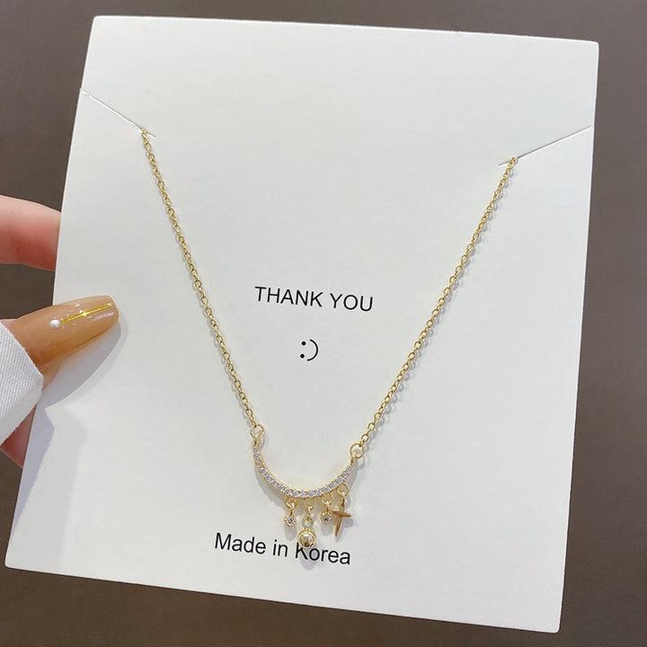 European and American retro titanium necklace female designed high-grade pearl pendant INS style wild lock bone chain jewelry gogodiggity