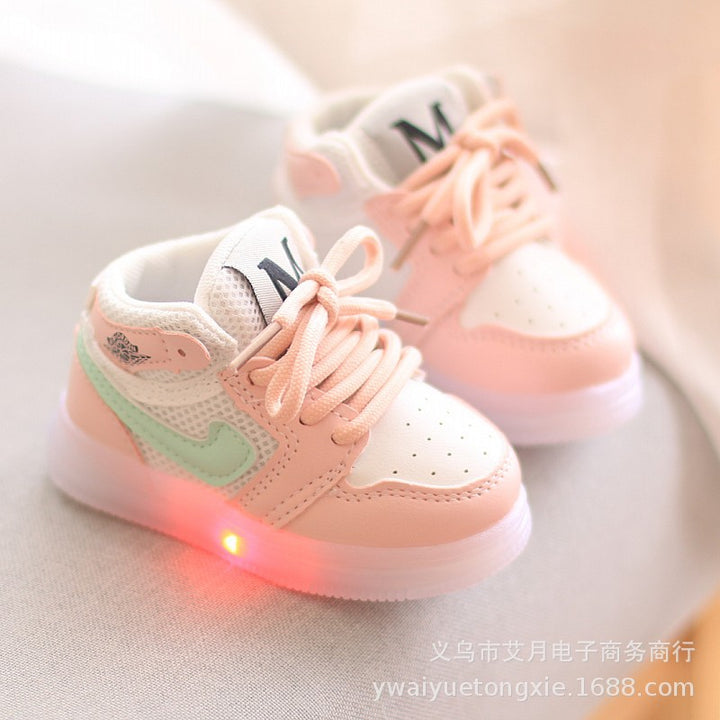 Spring and autumn children's shoes girls net casual shoes boys school sneakers 1-3 years old 2 baby bright shoes gogodiggity