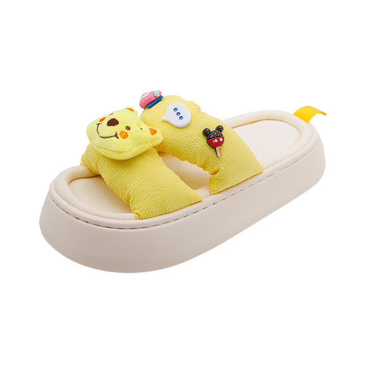 BL White Deer Shoes Home Cartoon Slippers 2022 New Family Dressing Double Three-dimensional Doll One Word Slippers Consignment gogodiggity