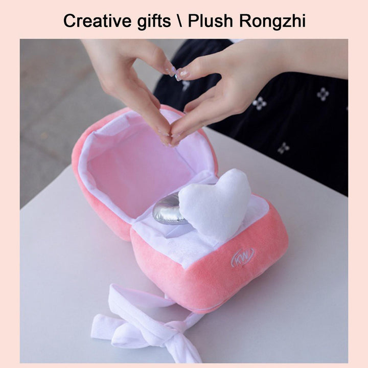 Pink Ring Box Plush Toy Love Diamond Ring Case Toy Stuffed Ring Surprise Gift Box Propose Memory Wedding Gift for Women T5P9 gogodiggity